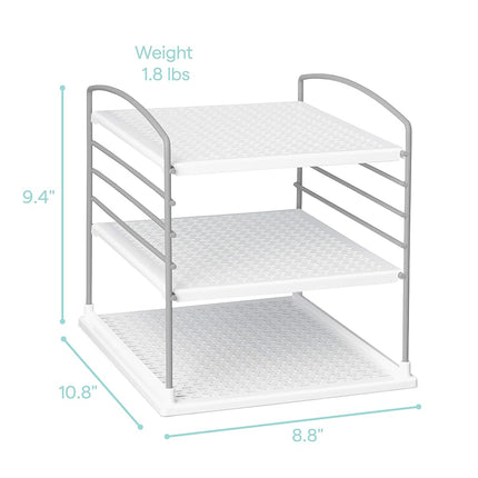 YouCopia UpSpace Adjustable Box Organizer for Foil Wrap and Kitchen Cabinet Storage, Original, White