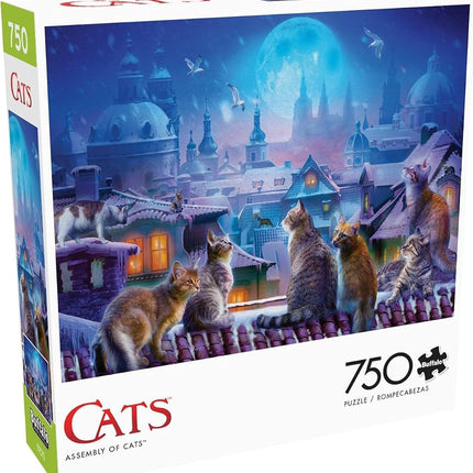 Buffalo Games - Assembly of Cats - 750 Piece Jigsaw Puzzle for Adults Challenging Puzzle Perfect for Game Nights - Finished Size 24.00 x 18.00