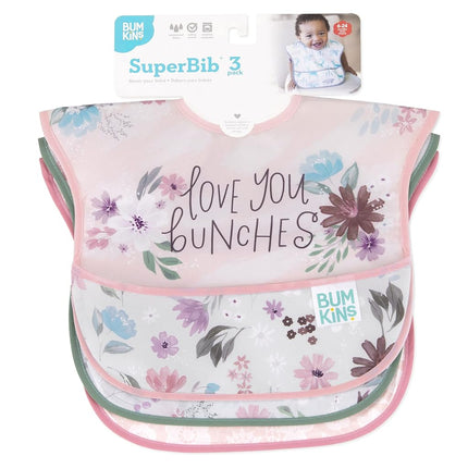 Bumkins Bibs, Baby Bibs for Girl or Boy, SuperBib Baby and Toddler Bib for 6-24 Months, Baby Bib for Eating, Feeding Bib, Waterproof Lightweight Fabric – Love You Bunches