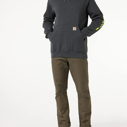 Carhartt Men's Loose Fit Midweight Logo Sleeve Graphic Sweatshirt, Carbon Heather, M