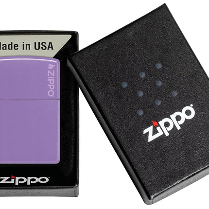 Zippo Petrol Lighter Smoky Lavender with Zippo Logo 60007432 Unfilled