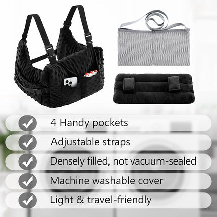 Geelin Post Mastectomy Pillow, Breast Surgery Lumpectomy Recovery Supplies, Post Mastectomy Essentials, Breast Reduction Pillow Recovery Belt Protection Surgery Gift (Black)