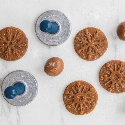 Nordic Ware Snowflake Cookie Stamps, 3-inch Rounds, Silver