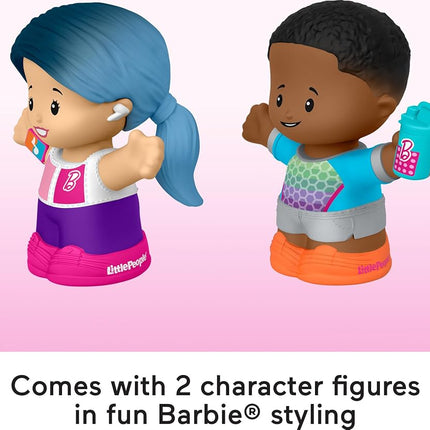Fisher-Price Little People Barbie Toddler Toys Wellness Figure Pack, 2 Characters for Pretend Play Ages 18+ Months, HMX81