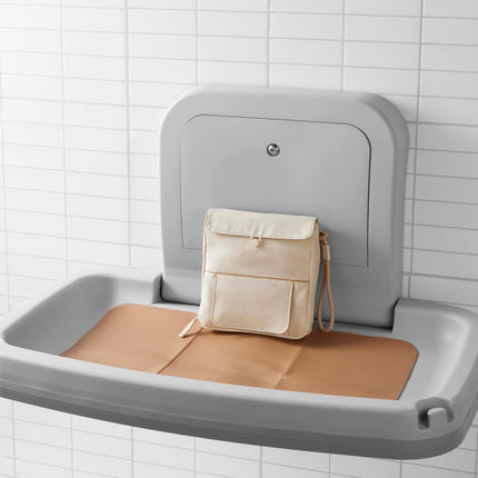 Skip Hop Travel Baby Changing Pad with Easy-Clean Surface, Covers Public Changing Stations, Wipes Pocket, Diaper Storage, Disposable Bag Dispenser and Magnetic Wipes Pocket, Clean Slate, Oat