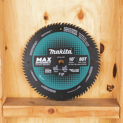 Makita B-66977 Hoja de sierra de inglete de máxima eficiencia con punta de carburo 10" 80D