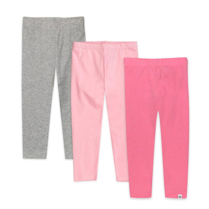 HonestBaby Multipack Leggings ajustados, acampanados y pantalones cargo de algodón orgánico para bebés, niñas pequeñas, niños, conjunto de sudadera y pantalones deportivos unisex para bebés, rosa degradado, 6 años