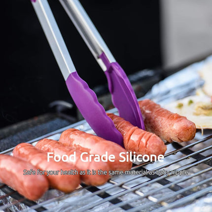 U-Taste 315℃ Heat Resistant Silicone Kitchen Tong 7/9/12in (Purple)