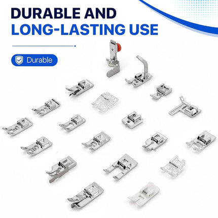Professional Domestic 52 PCS Sewing Machine Sewing Foot Presser Foot Presser Feet Set for Brother, Singer, Babylock, Janome, Elna, Toyota, New Home, Simplicity and Kenmore Low Shank Sewing Machines