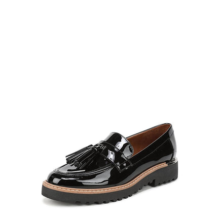 Franco Sarto Women's Carolynn Lug Sole Loafer, Black Patent, 8.5 Wide