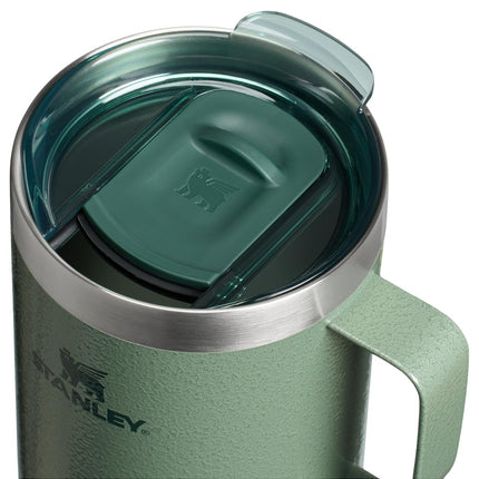 STANLEY Everyday Camp Mug 24oz | Drink Through Lid | Cup for Coffee, Tea and Drinks | Insulated Stainless Steel Coffee Mug | BPA-Free | Hammertone Green