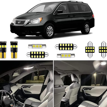 18pcs Odyssey Interior Led Lights Kit for 2011 2012 2013 2014 2015 2016 2017 Honda Odyssey 6000k Super Bright White Interior Led Bulbs Replacement Package + Installation Tool