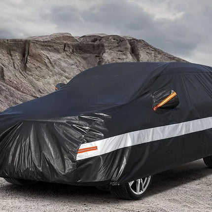 Holthly 10 Layers Car Cover Waterproof All Weather for SUV,100% Waterproof Outdoor Car Covers Rain Snow UV Dust Protection. Custom Fit for BMW X3, Audi Q5,Jeep Wranger,etc