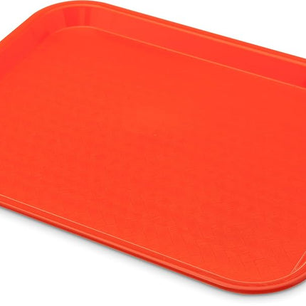 Carlisle FoodService Products CT101424 Bandeja de plástico estándar para cafetería/comida rápida, con certificación NSF, sin BPA, 14" de largo x 10" de ancho, naranja (paquete de 24)