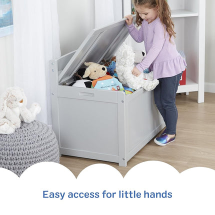 Melissa & Doug Wooden Toy Chest, Sturdy Wooden Chest, 2.3 Cubic Meters Storage, Easy to Assemble, Grey