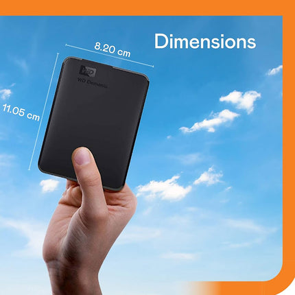 Disco duro externo portátil WD Elements de 1 TB, interfaz USB 3.0, almacenamiento externo portátil, Plug-and-Play, USB 3.2 Gen 1 de supervelocidad, formateado para PC y Mac, negro