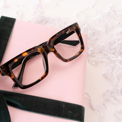 Peepers by PeeperSpecs Oprah’s Favorite Spotlight Blue Light Blocking Reading Glasses and No Correction Eyewear, Tortoise/Black, 0