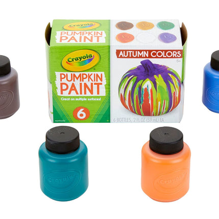 Crayola Pumpkin Paint Set Acrylic Paints in Autumn Colors, Halloween Decorations, 6Count