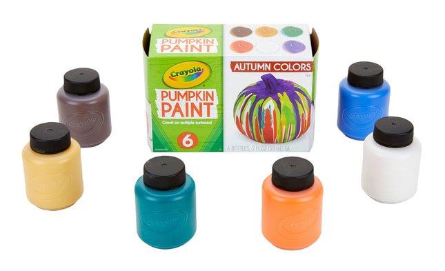 Crayola Pumpkin Paint Set Acrylic Paints in Autumn Colors, Halloween Decorations, 6Count