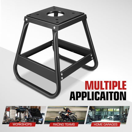 DNA MOTORING Soporte universal para motocicleta de cross Capacidad de 1000 libras Soporte para panel de motocicleta de cross Soporte de caja para mantenimiento de motocicleta de cross resistente Negro TOOLS-00779