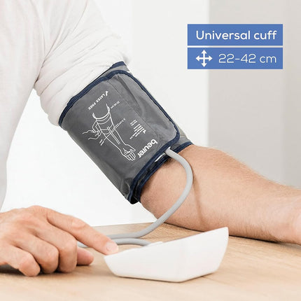 Beurer BM27 Automatic Blood Pressure Monitor, Clinically Validated, Blood Pressure Machine with Arrhythmia Detection & Colour-Coded Risk Indicator according to WHO standards, XL Upper-Arm Cuff