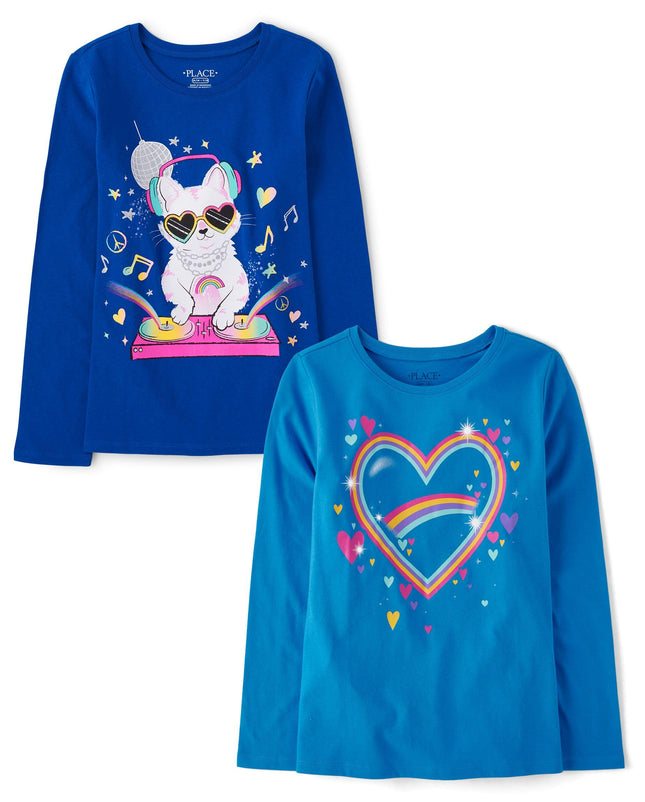 The Children's Place Girls' Cats Long Sleeve Graph