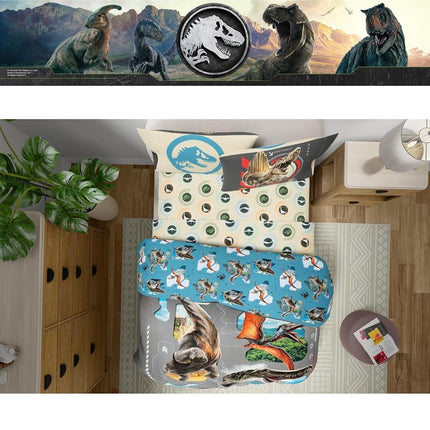 Franco Jurassic World Rebirth Kids Bedding Super Soft Cozy Microfiber Comforter and Sheet Set, 5 Piece Full Size, (Officially Licensed Product)