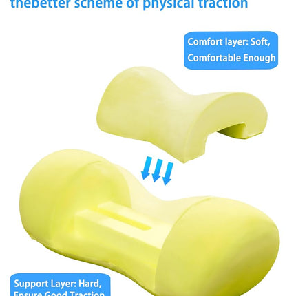 Bespilow Neck Support Pillow,Cervical Neck Roll Memory Foam Pillow,Cervical Traction Device,Neck Stretcher for Tension Muscle Relief Therapy,Neck and Shoulder Pain Relaxer Pink