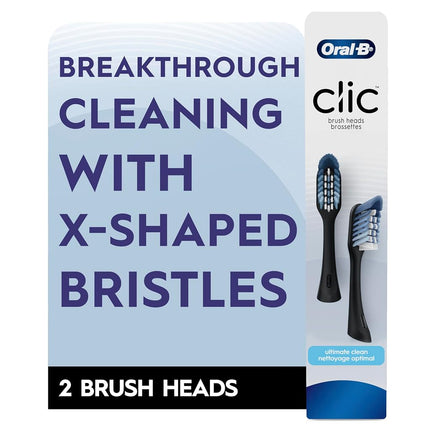 Oral-B Clic Toothbrush Ultimate Clean Replacement Brush Heads, Black, 2 Count