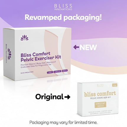 Bliss Comfort Silicone Pelvic Floor Trainer Kit – Sizes 5-8 – Soft & Flexible Design for Gentle Progression – Includes Bonus Bliss Glide ($8 Value)