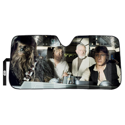 Plasticolor Accordion-Style Windshield Sunshade - Millennium Falcon Cockpit - Black - Car Compatible