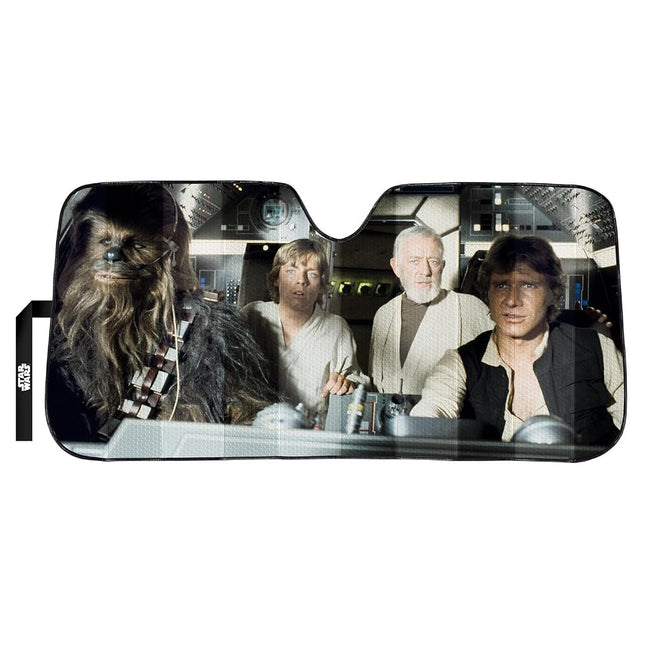 Plasticolor Accordion-Style Windshield Sunshade - Millennium Falcon Cockpit - Black - Car Compatible