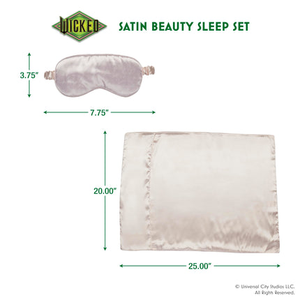 Wicked Glinda Satin Sleep Set - 1 Pillow Case & 1 Sleep Mask - Gifts for her - self Care - Scunci by Conair