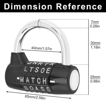 5 Letter Word Lock Combination Locks,Black