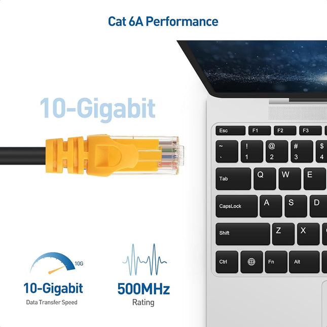 Cable Matters 100ft Cat6A Outdoor Ethernet Cable - Black, 10Gbps, Waterproof, Direct Burial, Ideal for Outdoor Networking & Security, Compatible with Router, Switch, Security Camera