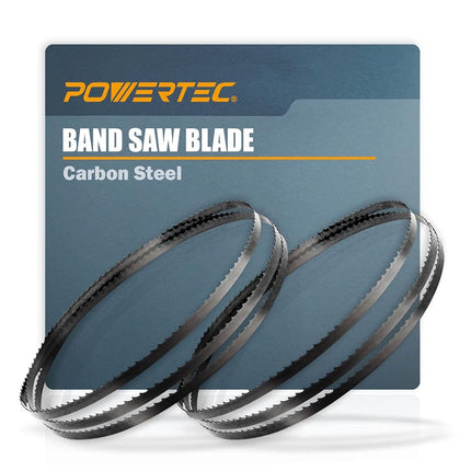 Cuchillas de sierra de cinta POWERTEC de 62 pulgadas, hojas de sierra de cinta de 3/8" x 10 TPI para sierras de cinta Wen, Ryobi, Grizzly, Skil, Sears Craftsman y POWERTEC de 9" para carpintería, paquete de 2 (13134-P2)