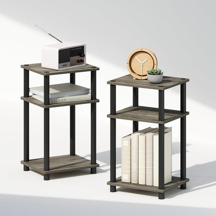 Furinno JUST Night Stand Set of 2, 3-Tier Turn-N-T