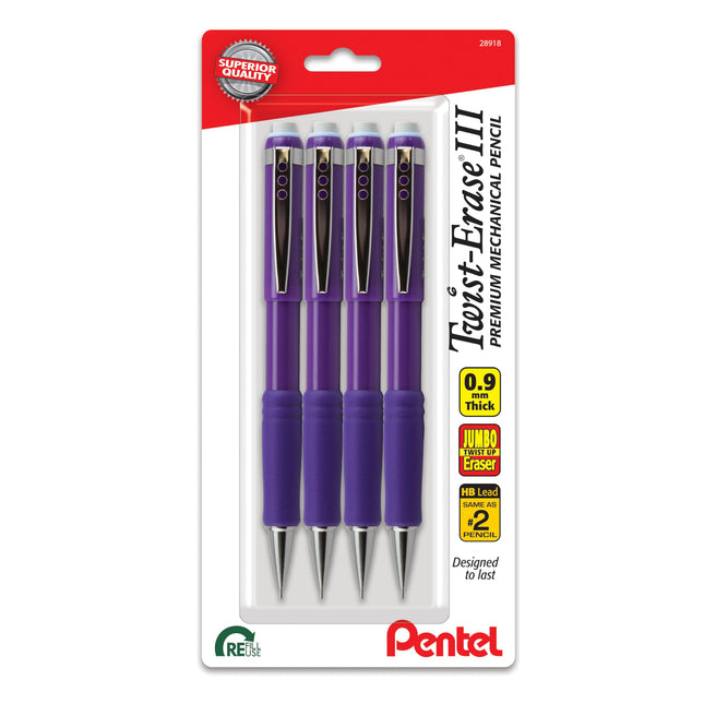 Pentel Twist-Erase III Mechanical Pencil, (0.9mm),