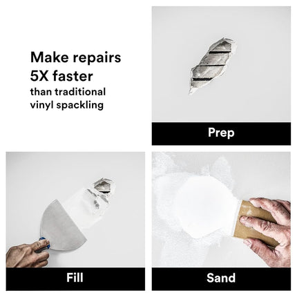 3M High Strength Large Hole Repair Kit, Includes Fiber Reinforced Spackling Compound (12 oz.), Repair Plate, Putty Knife and Sanding Sponge, for Easy Wall Repair, No Shrinking or Cracking (LHR-KIT)
