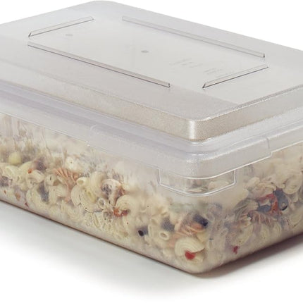 Tapa de plástico para recipientes de alimentos Storplus de Carlisle FoodService Products, tapa para recipientes de almacenamiento, tapa rectangular con diseño apilable para almacenamiento de alimentos, 18 x 12 pulgadas, transparente (paquete de 6)