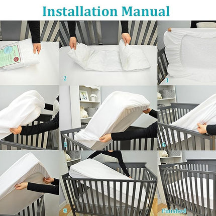 American Baby Company Waterproof Fitted Crib Mattress Protector 52" x 28" - Quilted, Noiseless, Soft & Breathable Crib & Toddler Mattress Pad Sheet Cover
