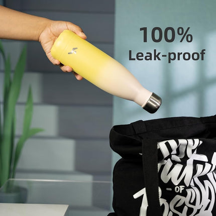 Konokyo Insulated Water Bottles,25oz Double Wall Stainless Steel Vacumm Metal Flask for Sports Travel,Lemon