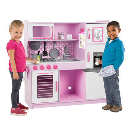 Cuisine de jeu en bois Melissa & Doug pour enfant avec distributeur de glaçons – Rose/Blanc Cupcake