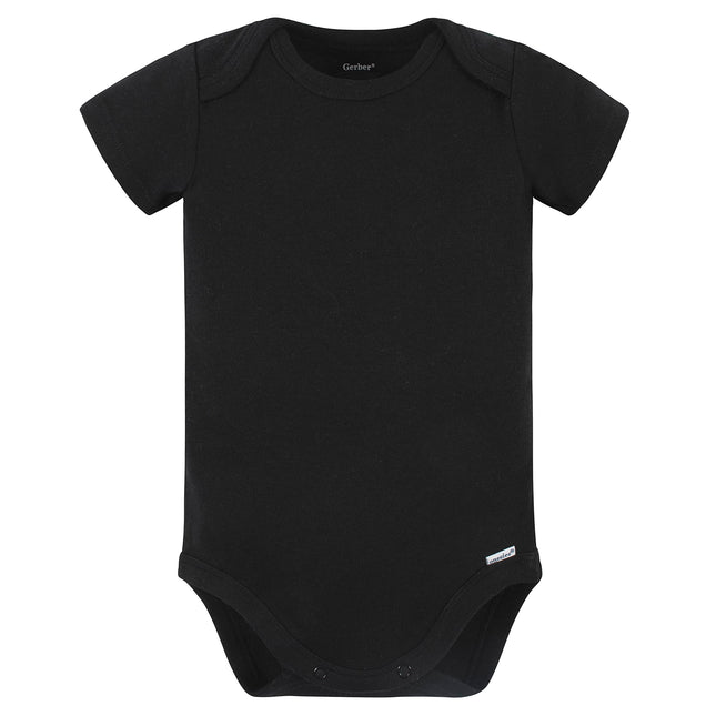 Gerber Baby 5 Pack Onesies Multi-Packs Bundle Interlock 180 GSM, Black, 12 Months