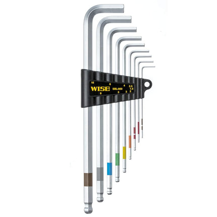 WISE Ball Point Hex Key Wrench Set of 9 (Long), Ma