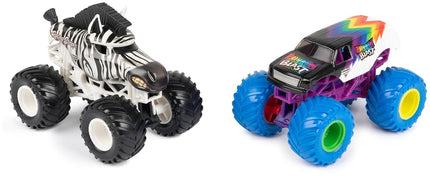 Monster Jam - Original Monster Jam Pack of Two with Authentic Monster Trucks in Scale 1:64, Crass Stunt Action from 3 Years (Assorted Designs, Random)