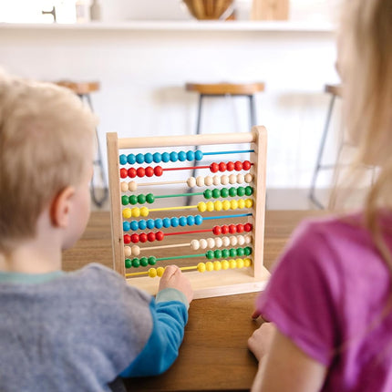 Melissa & Doug Abacus - Classic Wooden Educational Counting Toy With 100 Beads Abacus Toy for Kids Maths for Ages 3+