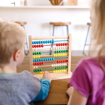 Melissa & Doug Abacus - Classic Wooden Educational Counting Toy With 100 Beads Abacus Toy for Kids Maths for Ages 3+