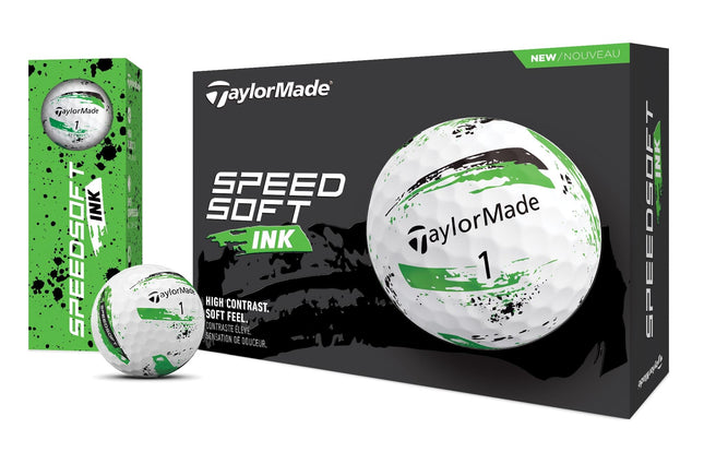 TaylorMade Golf SPEEDSOFT Ink Golf Balls Green ONE Dozen