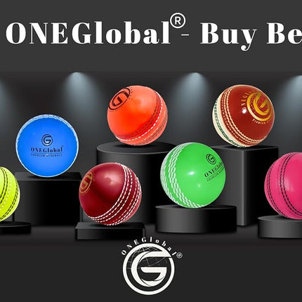 ONEGlobal Incrediball Soft Practice Cricket Ball | Outdoor & Indoor Rubber Cricket Ball with Core & Stitched Seam | for Practice, Honing Skills & Family Fun (3-FluoroYellow, Standard)